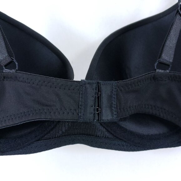 2 Bobbie Brooks Demi Tshirt Bras Size 34C Black White - Picture 4 of 11